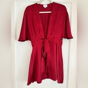 Cami red mini dress, low cut